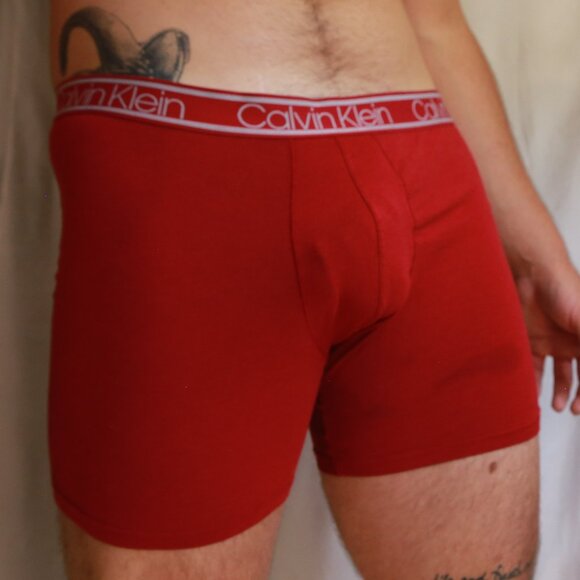 Calvin Klein Red Boxer Trunk Polyester Elastic Waistband Underwear Shorts XL - Picture 6 of 7